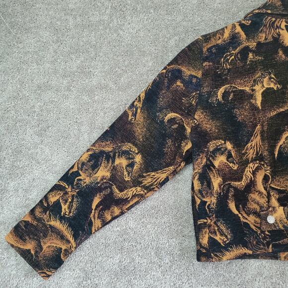 To Die For Vintage Black Western Cowgirl Equestrian Horse Blazer Womens Medium - Picture 8 of 9